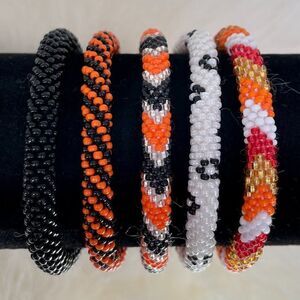 HAND CRAFTED in Nepal Beaded Bracelets
 (set of 5) #226